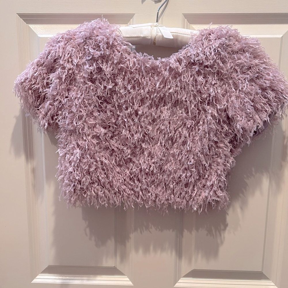 Zara Lavender Fuzzy Blouse- small
